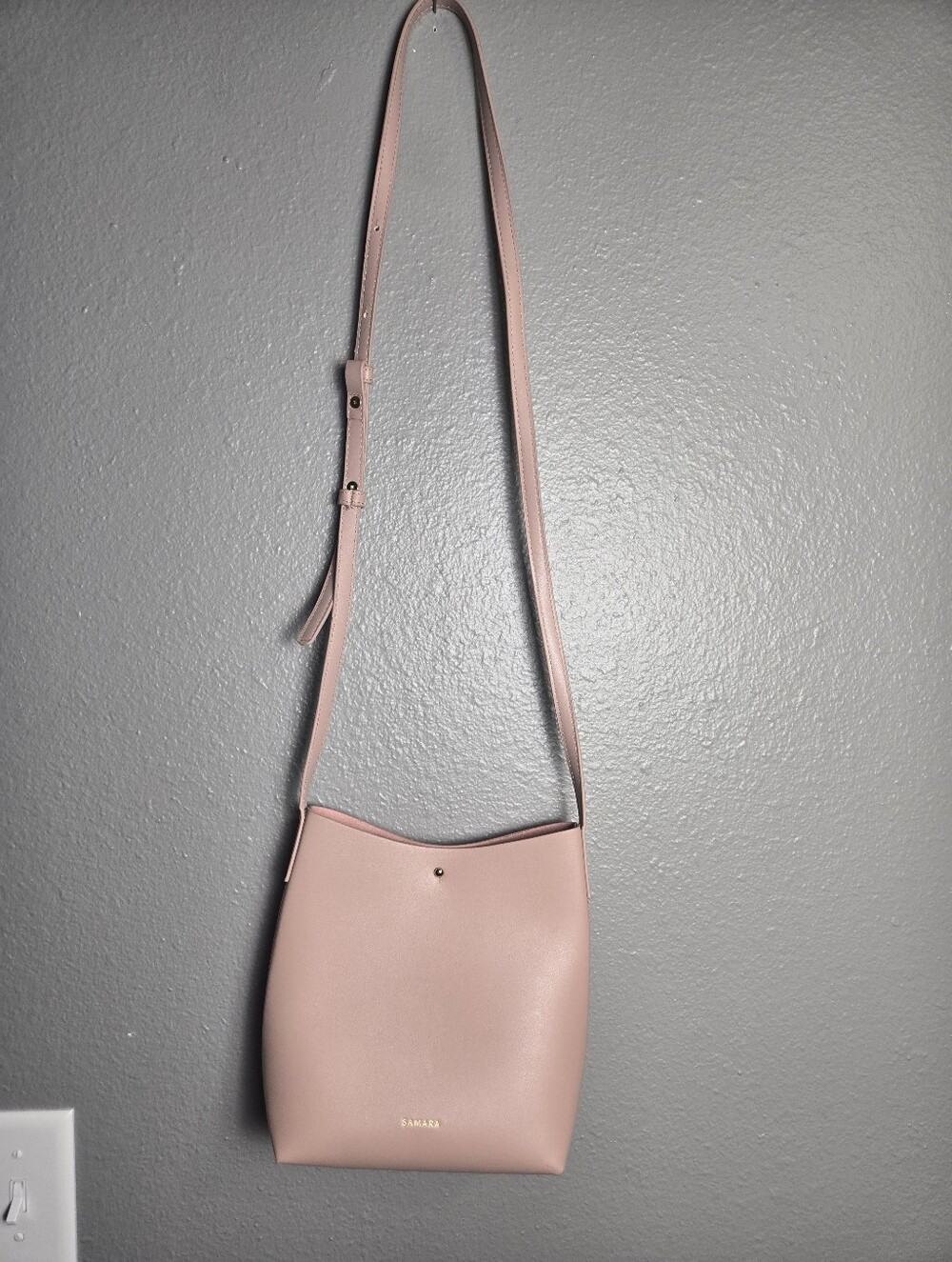 Samara Anthropologie Pink Leather Crossbody Bag Minimalist Women's Shoulder Bag